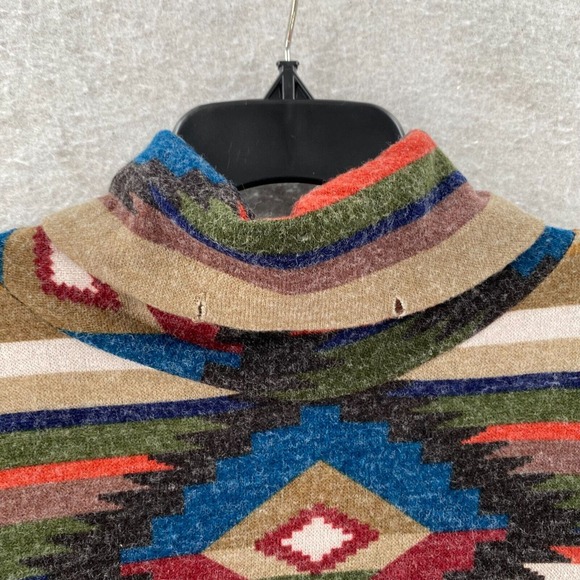 Lovelyn First Love Aztec Sweater Dress Women MED Cowl Neck Dolman Balloon Sleeve - Picture 7 of 15